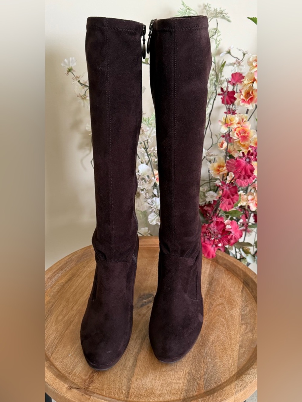 Tahari Knee-High Suede High Heel Boots